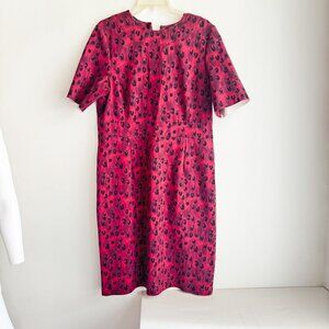 Carolina Herrera Burgundy Red Animal Print Dress 16